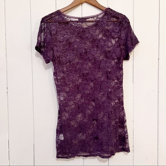Guilty! Purple Lace T-shirt. Size Large. - Picture 6 of 6